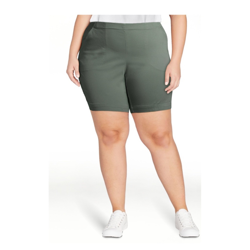 Just My Size Women’s Plus Size Soft Green 2 Pocket Shorts Size 2X - Picture 3 of 9